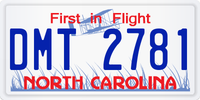NC license plate DMT2781