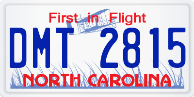 NC license plate DMT2815