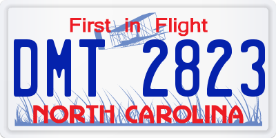 NC license plate DMT2823
