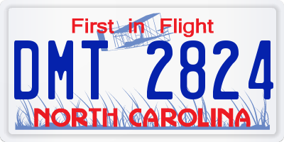NC license plate DMT2824