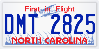 NC license plate DMT2825