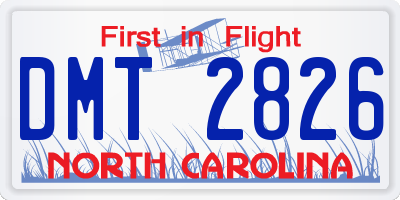 NC license plate DMT2826