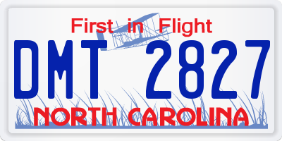 NC license plate DMT2827