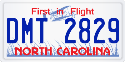 NC license plate DMT2829
