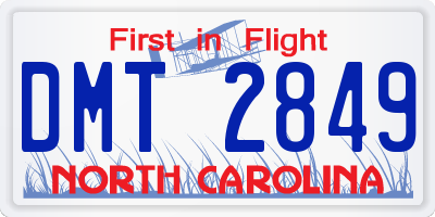 NC license plate DMT2849