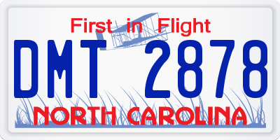NC license plate DMT2878