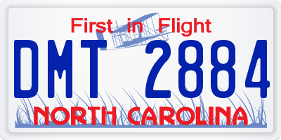 NC license plate DMT2884