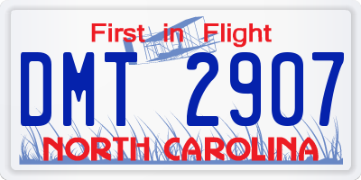 NC license plate DMT2907
