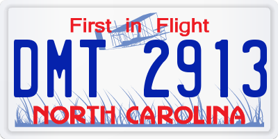 NC license plate DMT2913