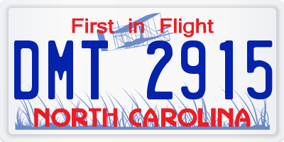 NC license plate DMT2915