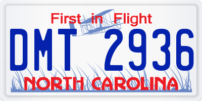 NC license plate DMT2936