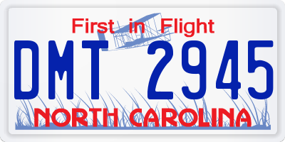 NC license plate DMT2945