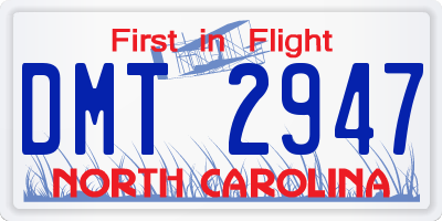 NC license plate DMT2947