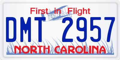 NC license plate DMT2957