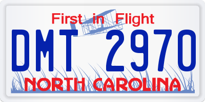 NC license plate DMT2970