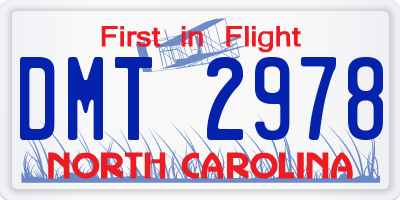 NC license plate DMT2978