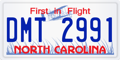 NC license plate DMT2991