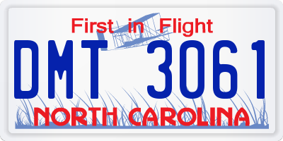 NC license plate DMT3061