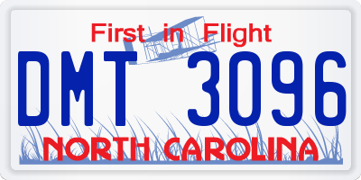 NC license plate DMT3096