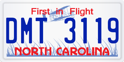 NC license plate DMT3119