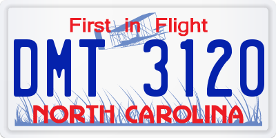 NC license plate DMT3120