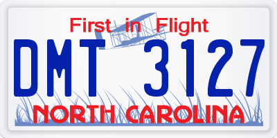NC license plate DMT3127