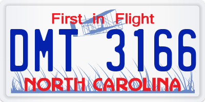 NC license plate DMT3166