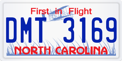 NC license plate DMT3169