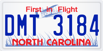 NC license plate DMT3184