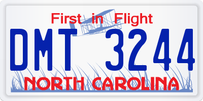 NC license plate DMT3244
