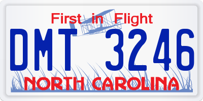 NC license plate DMT3246