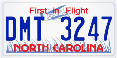NC license plate DMT3247