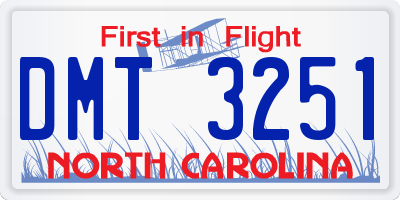 NC license plate DMT3251