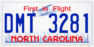NC license plate DMT3281
