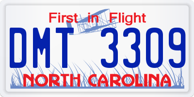 NC license plate DMT3309
