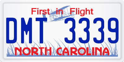 NC license plate DMT3339