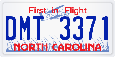NC license plate DMT3371