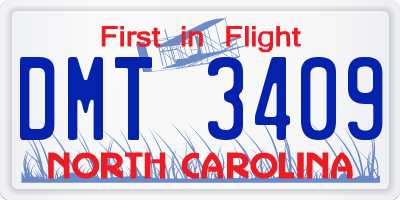 NC license plate DMT3409