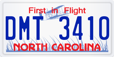 NC license plate DMT3410