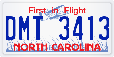 NC license plate DMT3413