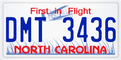 NC license plate DMT3436