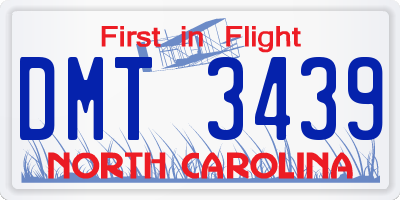 NC license plate DMT3439