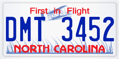 NC license plate DMT3452