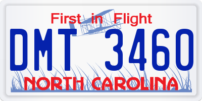 NC license plate DMT3460