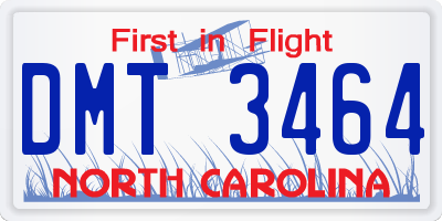NC license plate DMT3464