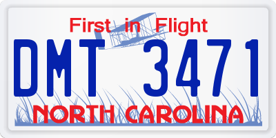 NC license plate DMT3471