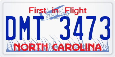 NC license plate DMT3473