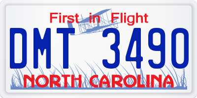 NC license plate DMT3490
