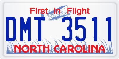 NC license plate DMT3511