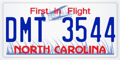 NC license plate DMT3544